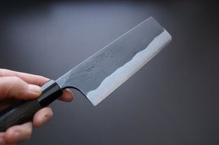 Kaji-bei Suminagashi Kurouchi Nakiri 165mm - Thecooksedge