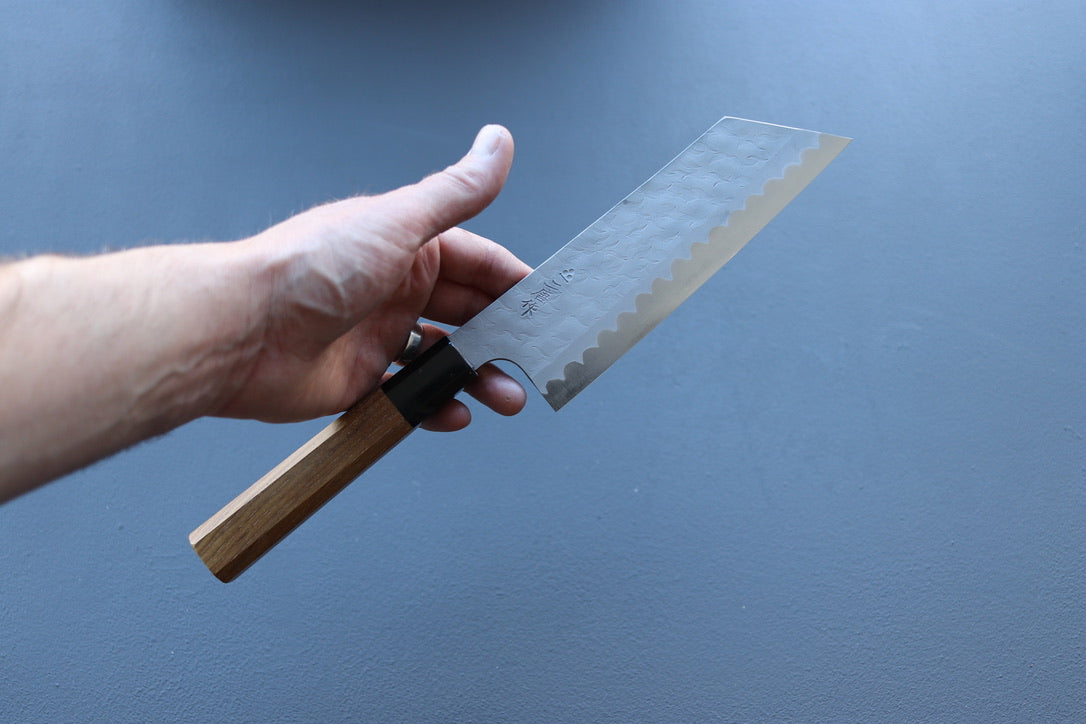 Nigara Hamono AS Tsuchime Nakiri 180mm - Thecooksedge