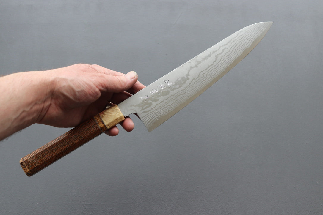 Shigeki Tanaka VG10 Damascus Gyuto 240mm w/Custom Handle - Thecooksedge