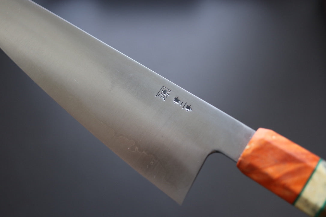 Shigeki Tanaka Migaki Aogami#2 Gyuto 240mm w/Custom Handle - Thecooksedge