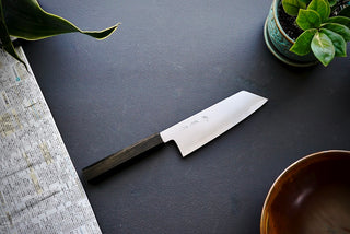 Sakai Kikumori Asagiri Kiritsuke Santoku 180mm - Thecooksedge