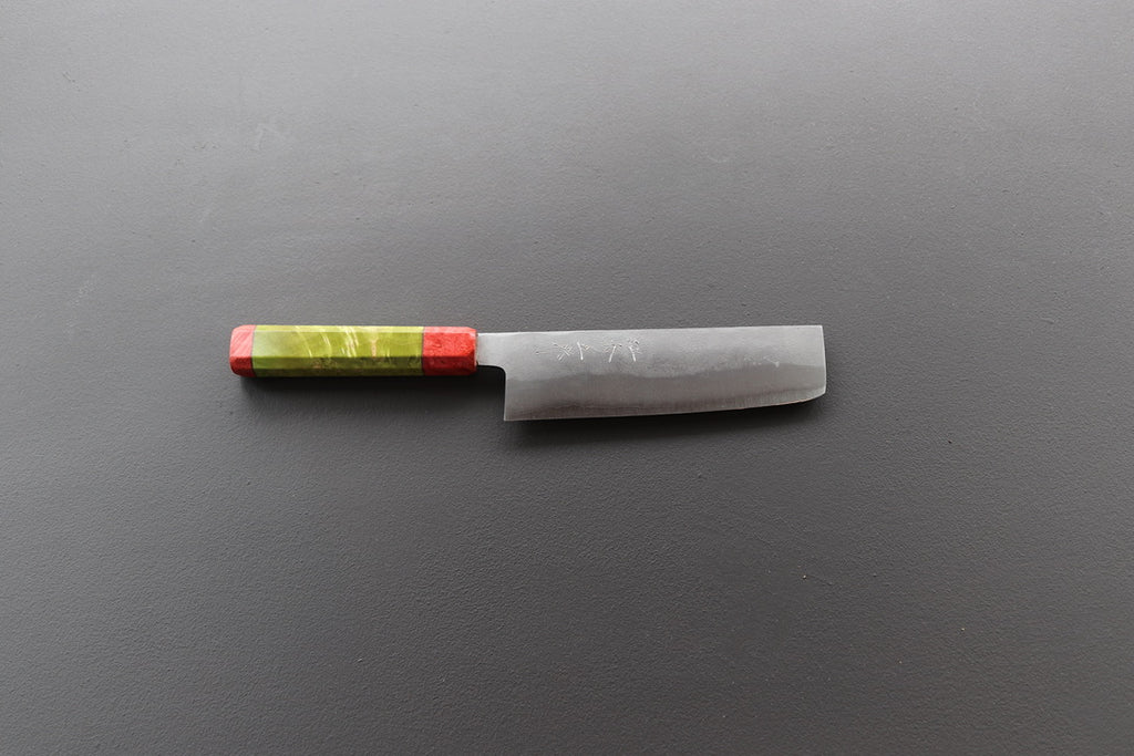 Shigeki Tanaka Nashiji Nakiri 165mm w/Custom Handle - Thecooksedge