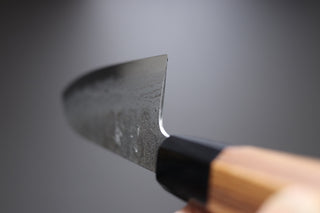 Hatsukokoro Inazuma AS Damascus Santoku 170mm - Thecooksedge