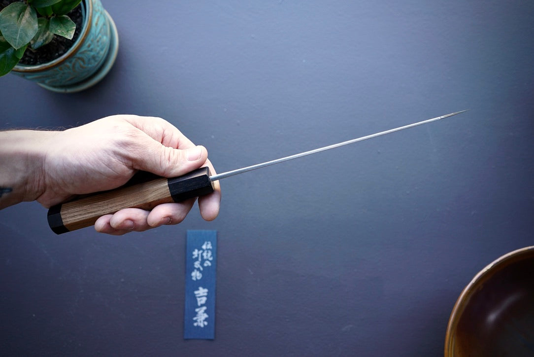 Yoshikane White #2 Kurouchi Tuschime Kiristuke Gyuto 210mm - Thecooksedge