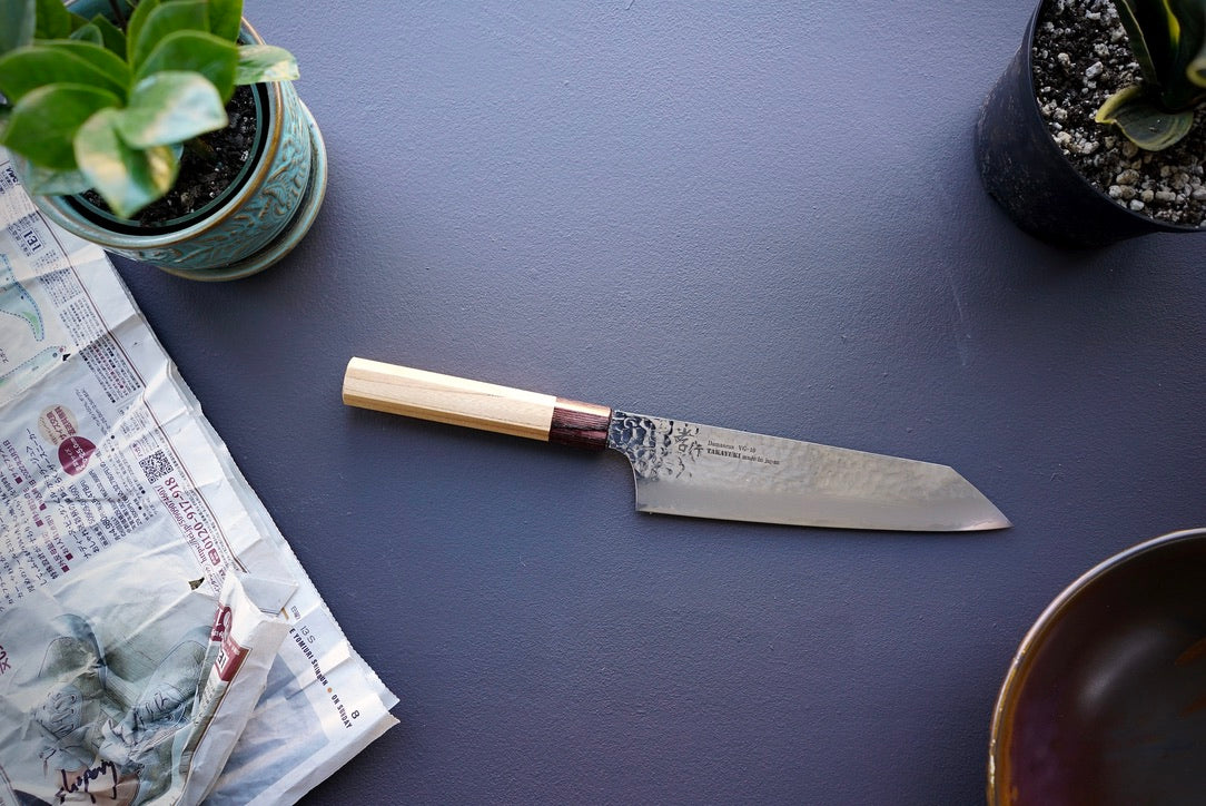 Sakai Takayuki 33 Layer Damascus Wa Kengata Gyuto 190mm - Thecooksedge