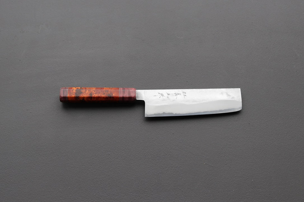 Shigeki Tanaka Nashiji Nakiri 165mm w/Custom Handle - Thecooksedge