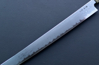 Nakagawa x Myojin Blue1 Damascus Sakimaru Sujihiki 390mm - Thecooksedge