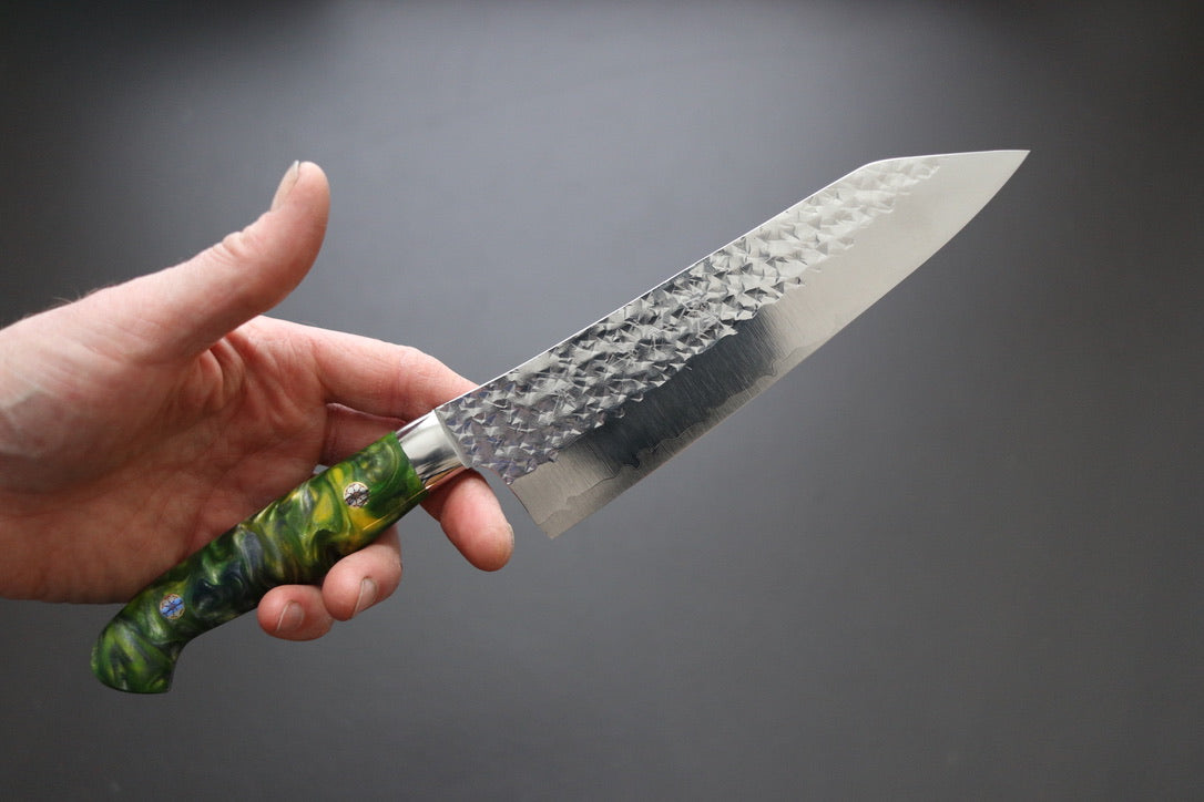 Yu Kurosaki Senko Santoku 165mm W/Custom Acrylic Handle - Thecooksedge