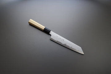 Sakai Kikumori x Yoshikazu Tanaka Blue Damascus Kiritsuke 210mm - Thecooksedge