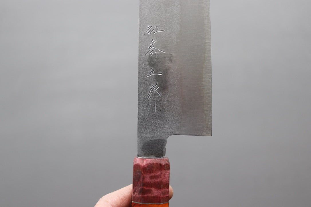 Shigeki Tanaka Nashiji Nakiri 165mm w/Custom Handle - Thecooksedge