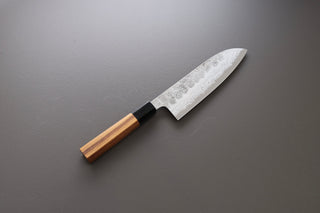 Hatsukokoro Inazuma AS Damascus Santoku 170mm - Thecooksedge