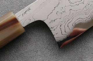 Hatsukokoro White#2 Damascus Santoku - Thecooksedge