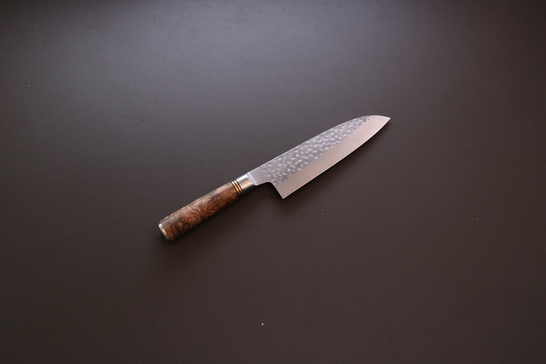 Takeshi Saji R2 Quince Handle Santoku 180mm - Thecooksedge