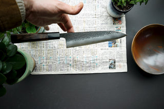 Shinkiro AS Damascus Kurouchi Tsuchime Gyuto 210mm - Thecooksedge