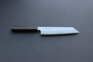 Yoshikazu Tanaka Blue1 Damascus Kiritsuke 240mm w/Black Oak Handle - Thecooksedge
