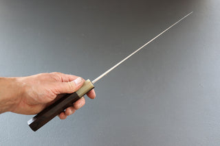 Mazaki Migaki Gyuto 240mm w/Ebony and White Buffalo Horn Handle - Thecooksedge