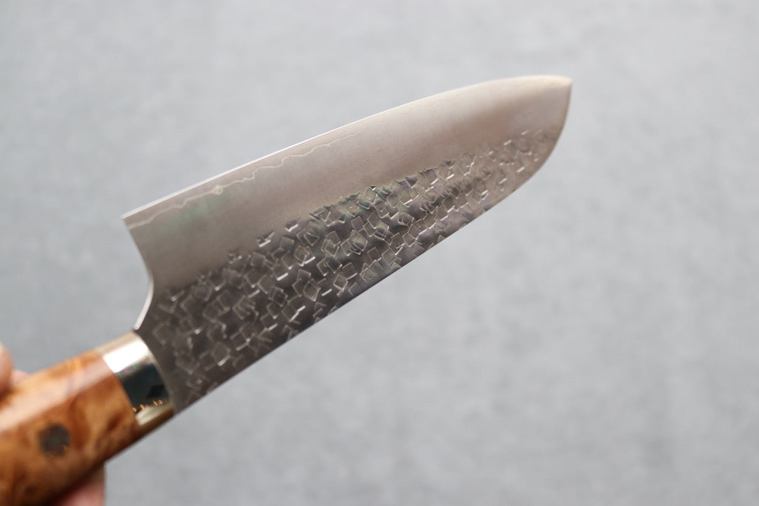 Yoshimi Kato SG2 Tsuchime Santoku - Thecooksedge