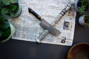 Shigeki Tanaka R2 Damascus Nakiri 170mm Western Ironwood - Thecooksedge