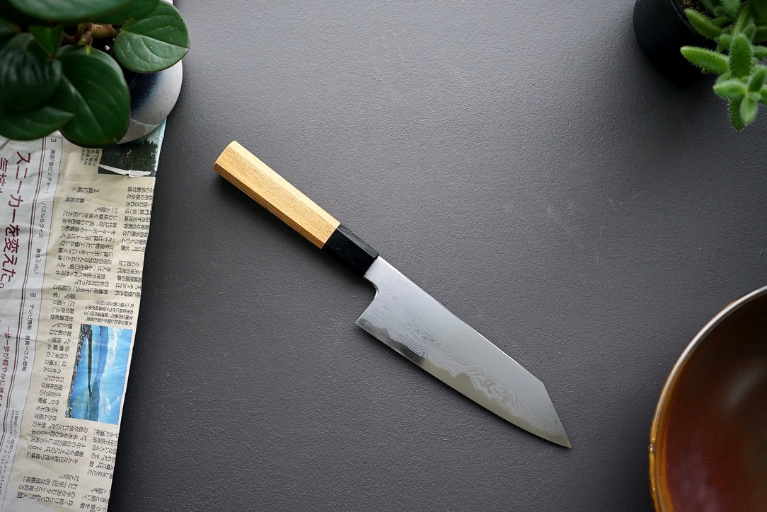 Nakagawa x Myojin Blue #1 Damascus Bunka 180mm - Thecooksedge