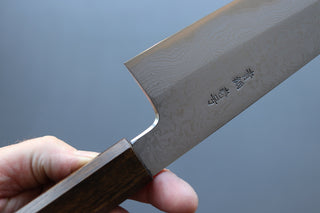 Yoshikazu Tanaka Blue1 Damascus Gyuto 240mm w/Black Oak Handle - Thecooksedge