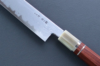 Nakagawa x Myojin Blue1 Damascus Sakimaru Sujihiki 390mm - Thecooksedge