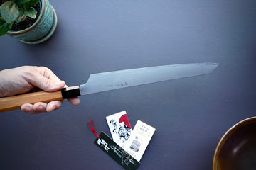 Itsuo Doi Homura Blue #2 Hien Kengata Yanagiba 300mm - Thecooksedge