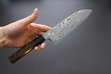 Nigara Hamono SG2 Damascus Santoku 180mm - Thecooksedge