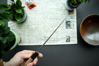 Shinkiro AS Damascus Kurouchi Tsuchime Gyuto 240mm - Thecooksedge