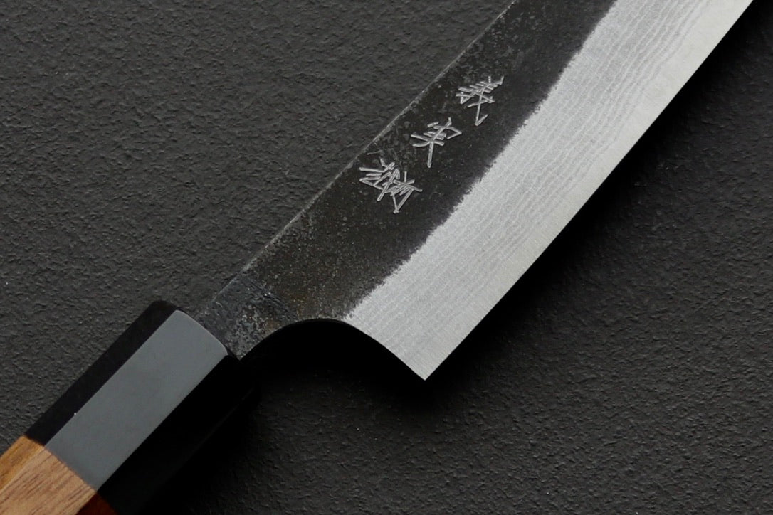 Yoshimi Kato Damascus Kurouchi AS Petty 150mm - Thecooksedge