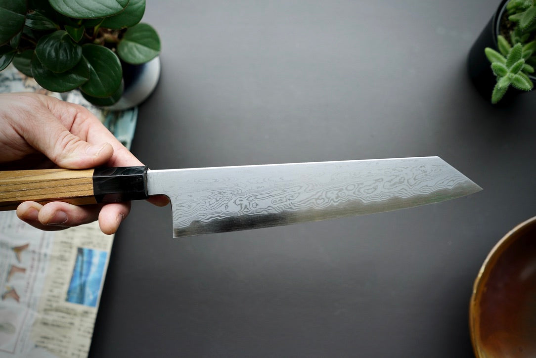 Nakagawa x Myojin Blue #1 Damascus Kiritsuke Gyuto 240mm - Thecooksedge