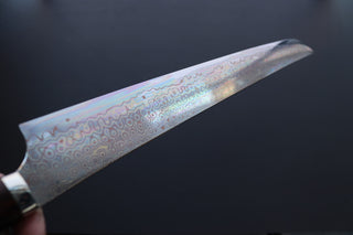 Nigara Hamono Rainbow Damascus Sakimaru Sujihiki 450mm - Thecooksedge