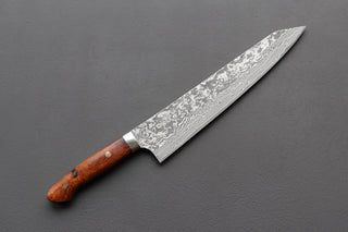 Takeshi Saji R2 Damascus Kiritsuke 270mm w/Ironwood Handle - Thecooksedge