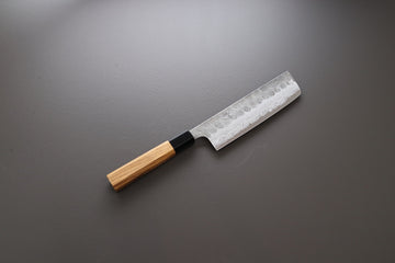 Hatsukokoro Inazuma AS Damascus Nakiri 165mm - Thecooksedge