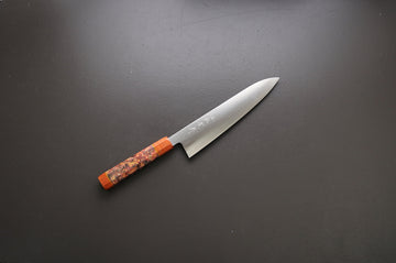 Shigeki Tanaka Migaki Aogami#2 Gyuto 210mm w/Custom Handle - Thecooksedge