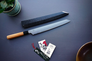 Itsuo Doi Homura Blue #2 Hien Kengata Yanagiba 300mm - Thecooksedge