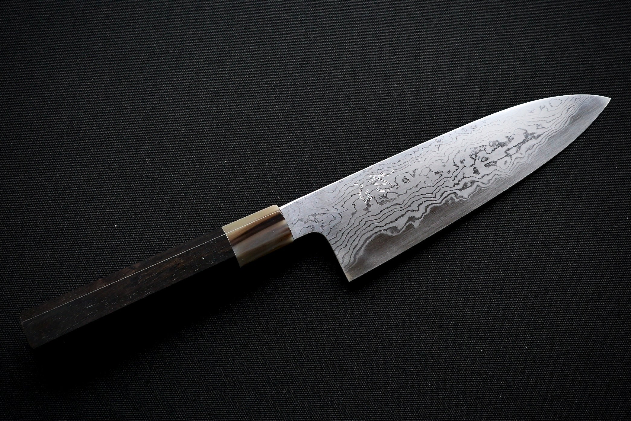 Komorebi Damascus Blue #1 Santoku 180mm - Thecooksedge