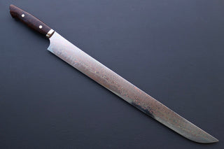 Nigara Hamono Rainbow Damascus Sakimaru Sujihiki 450mm - Thecooksedge