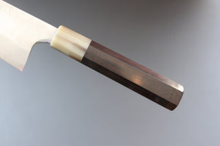 Mazaki Migaki Gyuto 240mm w/Ebony and White Buffalo Horn Handle - Thecooksedge