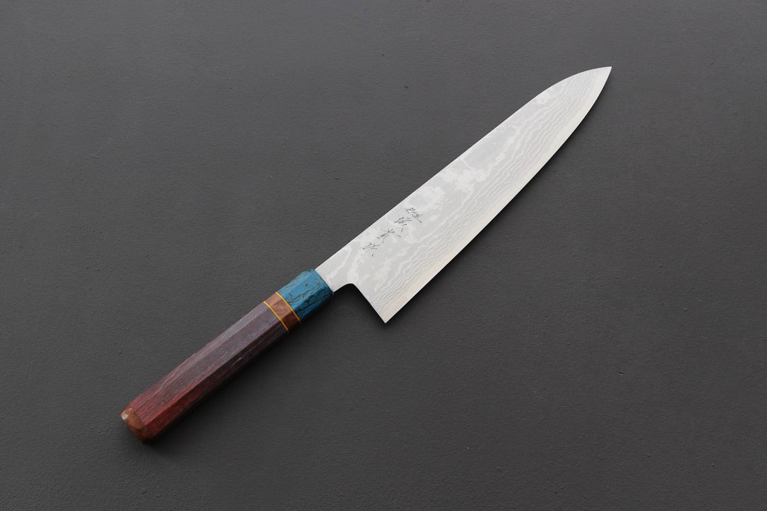 Shigeki Tanaka VG10 Damascus Gyuto 240mm w/Custom Handle - Thecooksedge