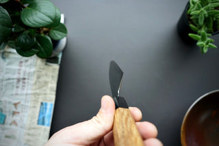 Nakagawa x Myojin Blue #1 Damascus Santoku 180mm - Thecooksedge