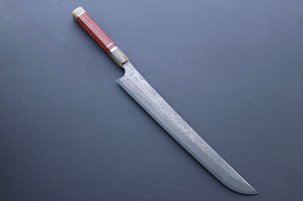 Nigara Hamono Silver3 Kurozome Sakimaru Yanagiba 330mm - Thecooksedge