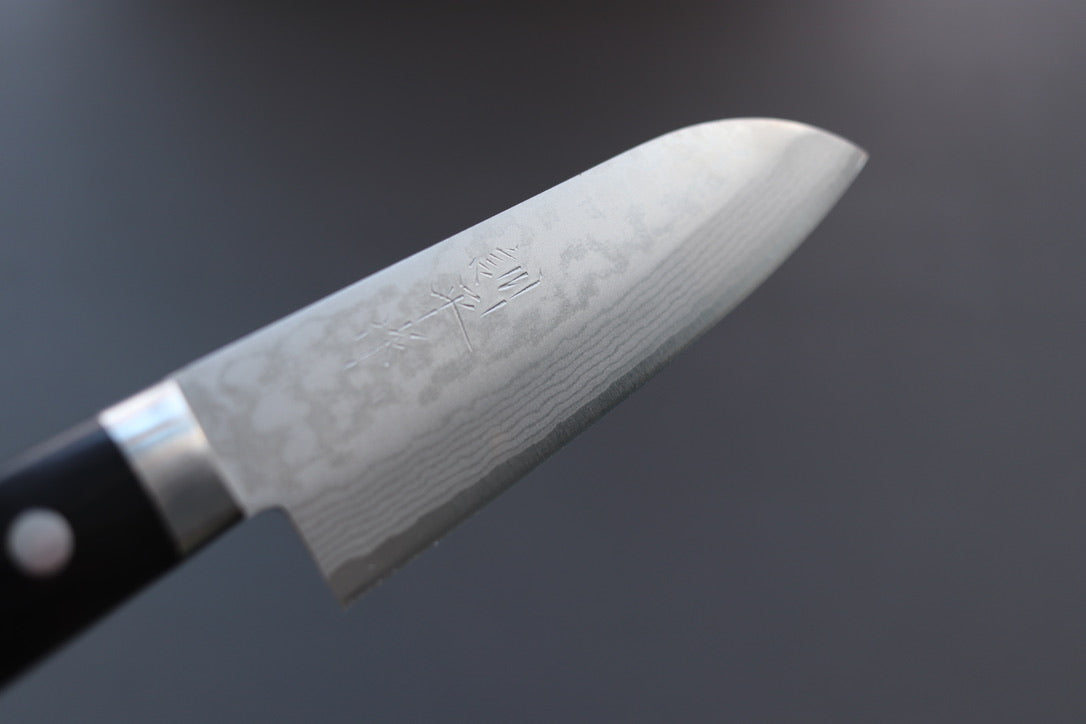 Masutani Damascus Ko-Santoku 130mm - Thecooksedge