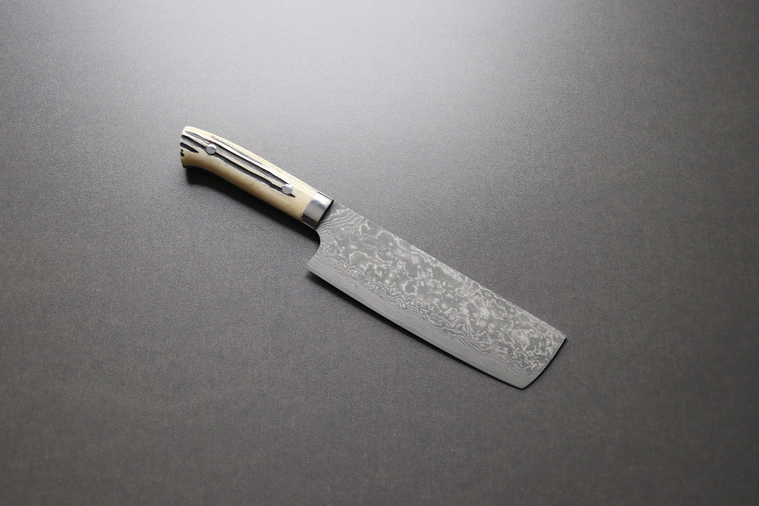 Takeshi Saji R2 Damascus Nakiri 170mm - Thecooksedge