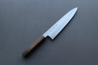 Yoshikazu Tanaka Blue1 Damascus Gyuto 240mm w/Black Oak Handle - Thecooksedge