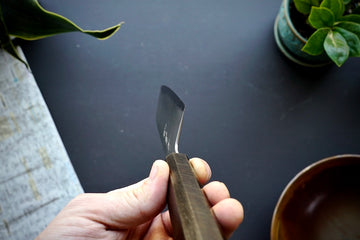 Sakai Kikumori Asagiri Kiritsuke Santoku 180mm - Thecooksedge