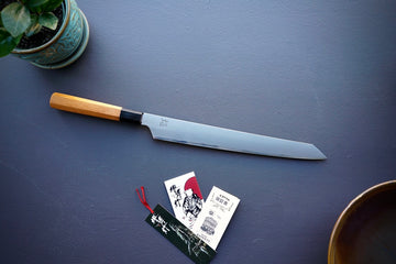 Itsuo Doi Homura Blue #2 Hien Kengata Yanagiba 300mm - Thecooksedge