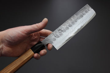 Hatsukokoro Inazuma AS Damascus Nakiri 165mm - Thecooksedge