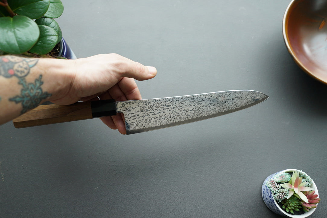 Hatsukokoro Sunaarashi Kurozome Damascus Gyuto 240mm - Thecooksedge