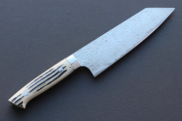 Takeshi Saji R2 Damascus Mirror Finish Bunka 180mm - Thecooksedge