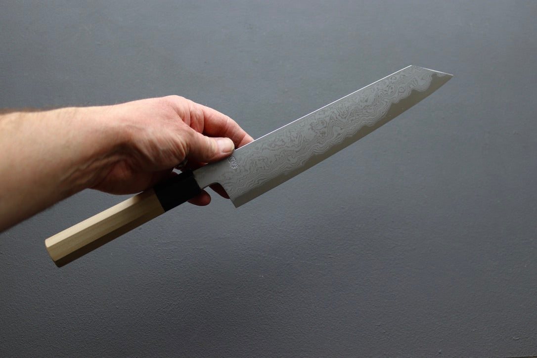 Sakai Kikumori Kikuzuki UZU Kiritsuke Gyuto 240mm - Thecooksedge